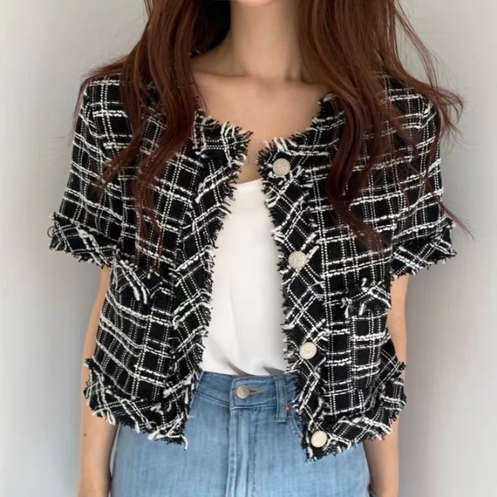 Tweed short sleeve jacket🖤